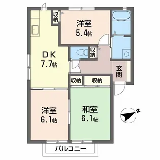 メゾン リブラ B棟【2階】の間取り