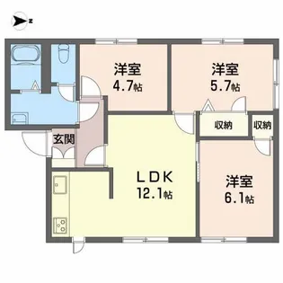 ドミール鈴蘭 C棟【1階】の間取り