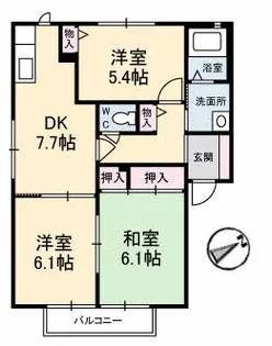 メゾンリブラ新町 B棟【2階】の間取り