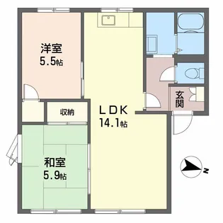 ガーデンハイツ A棟【1階】の間取り