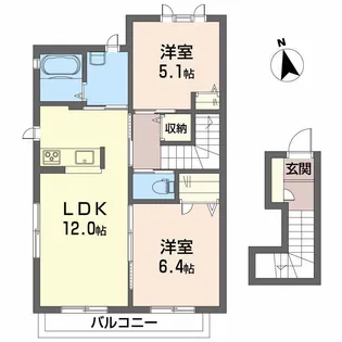 シャーメゾン横黒 B棟【2階】の間取り