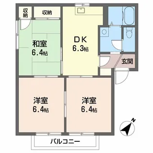 フレグランス真木 B棟【2階】の間取り