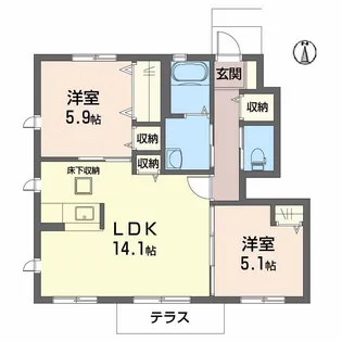 SIN嶋山ーⅡ【1階】の間取り