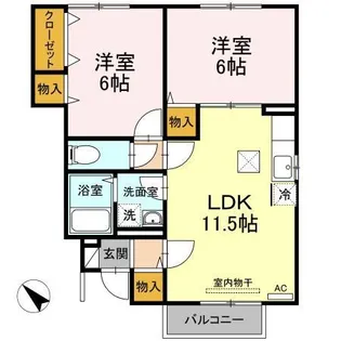 グランソレーユ A棟【1階】の間取り