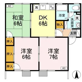 アップロード A棟【1階】の間取り