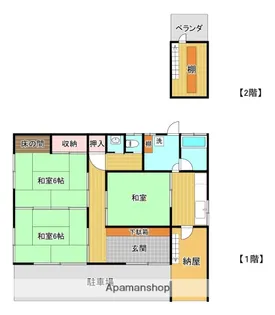 愛媛県西条市小松町新屋敷【一戸建】の間取り