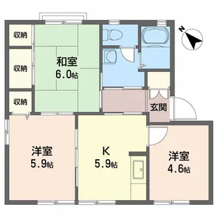 クリスタルハーモニー E棟【1階】の間取り