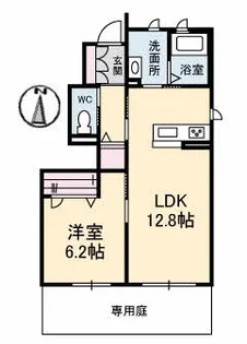 アカデミーフロント神拝 A棟【1階】の間取り