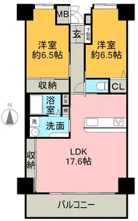 2LDKの間取り画像