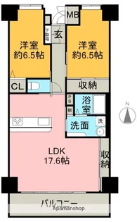 2LDKの間取り画像