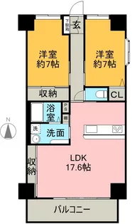 2LDKの間取り画像