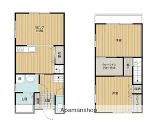 テラスハウス【2階】の間取り