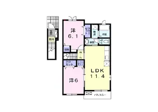 プラシードM・M【2階】の間取り