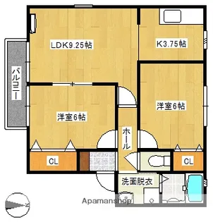 キャッスル大洲【202号室】の間取り