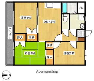 ムカイハイツⅠ【303号室】の間取り