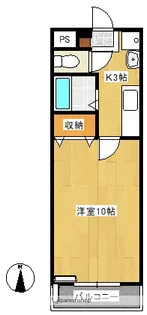 シングルハウス【302号室】の間取り