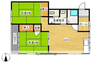 ホワイトコーポ原田【206号室】の間取り