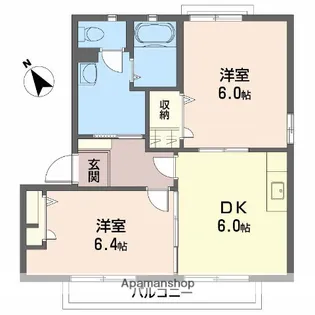 グランシード神越【B0201号室】の間取り