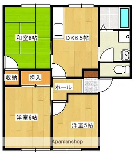 SUN IN 松尾【102号室】の間取り