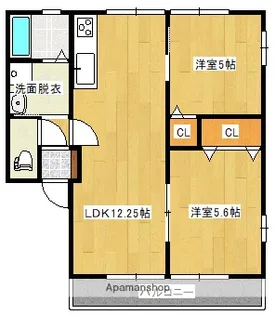 コーポSHINDEN【A102号室】の間取り