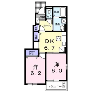 ルペ・ヤシロ Ⅱ【1階】の間取り