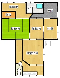 愛媛県大洲市八多喜町【一戸建】の間取り