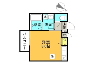 ゲレンデヴァーゲン知清【502号室】の間取り