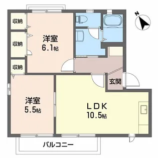 グランシード神越 A棟【202号室】の間取り