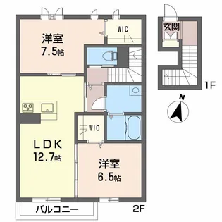 アルフラット中村【2階】の間取り