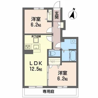 アルフラット中村【1階】の間取り