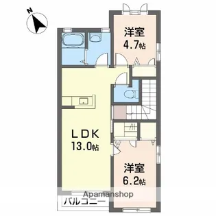 シーナ大洲【201号室】の間取り