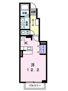シャン・ド・フルール K【1階】の間取り