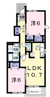 2LDKの間取り画像