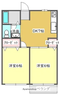 ヴァン・ヴェール【202号室】の間取り