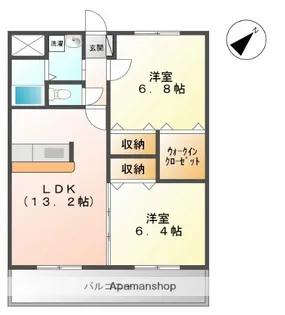 マリベール番城【201号室】の間取り