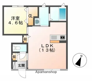 シャーメゾン広小路 B棟【1階】の間取り