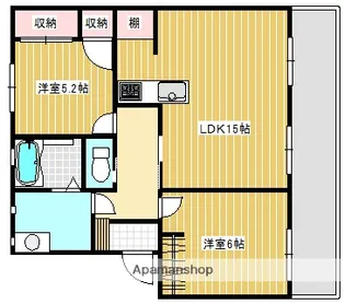 ベルジュ保手【205号室】の間取り