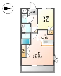 ディア ベルジュ【201号室】の間取り