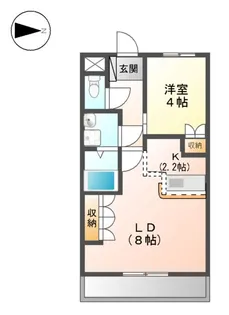 ディア ベルジュ【1階】の間取り