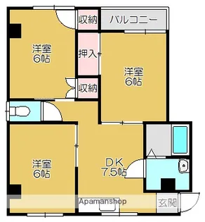 カジタハイツ【303号室】の間取り