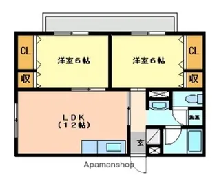 メゾン牛鬼【101号室】の間取り