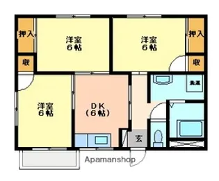 メゾン牛鬼【102号室】の間取り