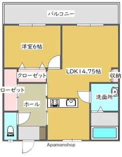 1LDKの間取り画像