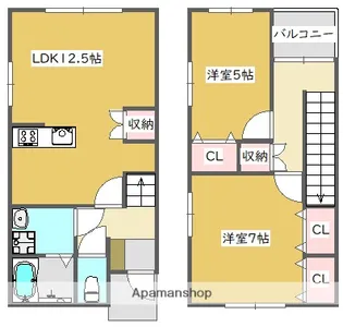 チェルシー朝日町壱番館【3号室】の間取り