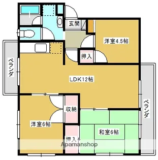 ハイツ栄【102号室】の間取り