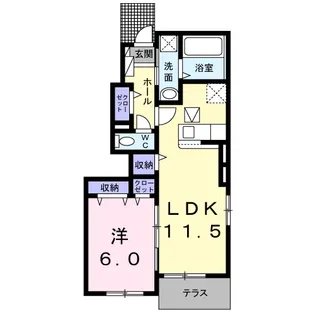 カーサ・ソレイユ Ⅰ【1階】の間取り