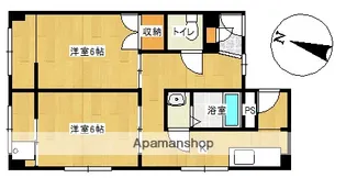 鶴島コーポ【3階AB号室】の間取り
