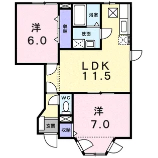 WOOD PARK N B【1階】の間取り