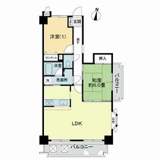 ライオンズガーデン松山紅葉町【1階】の間取り