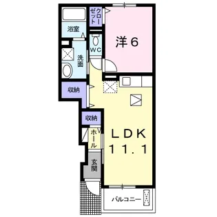 プリムローズ桜Ⅱ【1階】の間取り